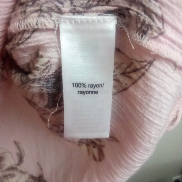 Maurices Pink Floral Ruffle Sleeve Blouse, Medium - Picture 5 of 6